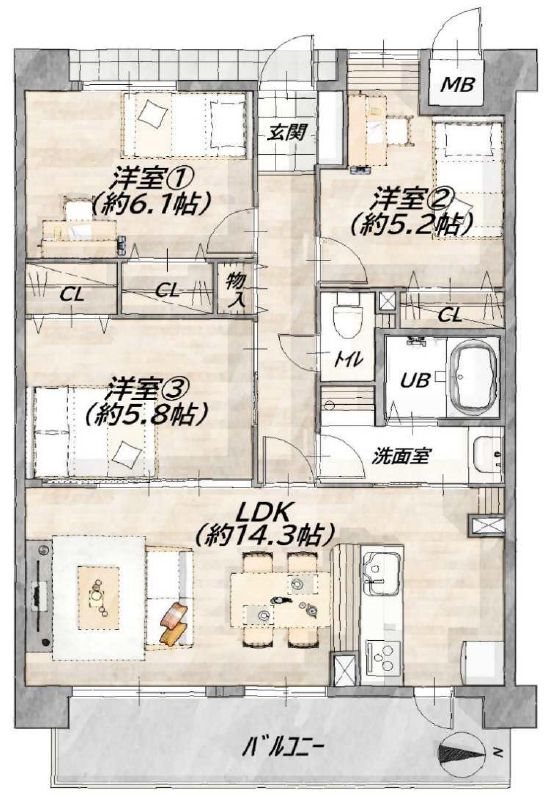 ステイツ枚方・長尾ヒルズ  間取り図
