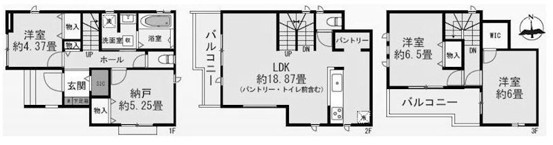 高槻市郡家新町　新築一戸建A号棟 間取り図