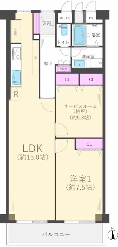 労住まきのハイツ一号棟 間取り図