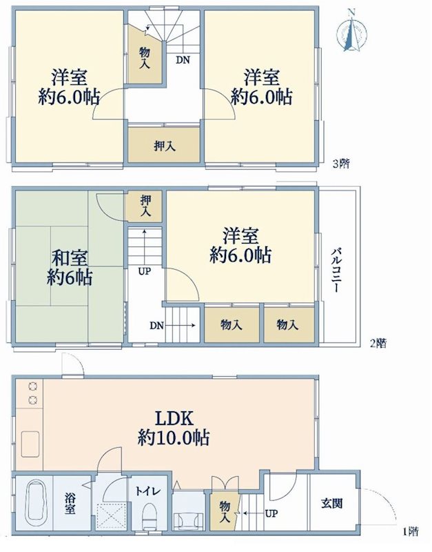 茨木市東奈良2丁目　中古一戸建 間取り図