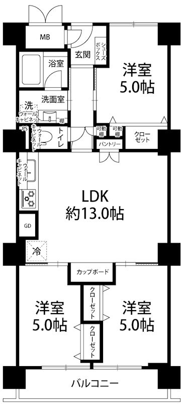 千里スカイハイツ   間取り図