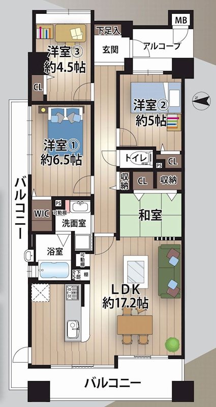 クレアシティ茨木舟木町 間取り図