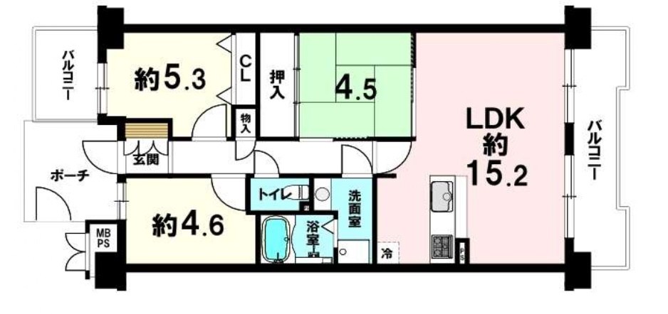 朝日プラザ高槻ウエストヒルズA棟  間取り図
