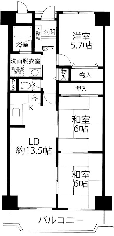 ユニハイム千里丘吹田清水 間取り図