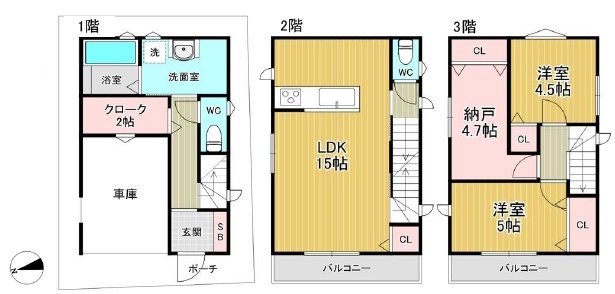 高槻市芝生町2丁目　新築一戸建 間取り図