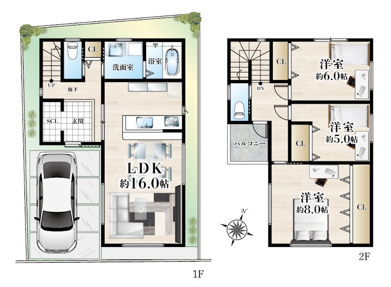 摂津市新在家2丁目 新築一戸建  間取り図
