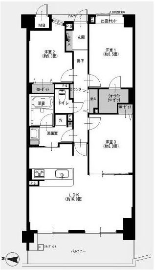 イトーピア高槻天神町 間取り図