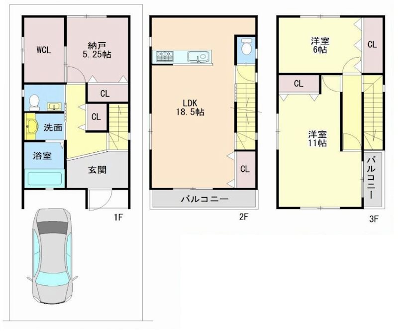茨木市西河原1丁目 中古一戸建 間取り図