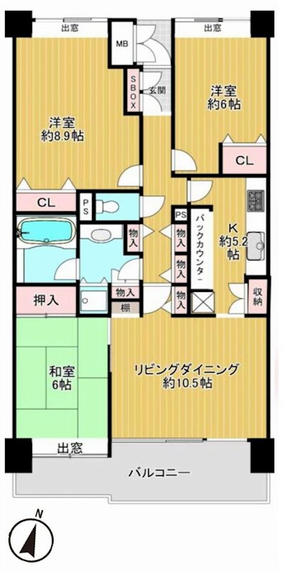 モンセーヌ南茨木B棟 間取り図