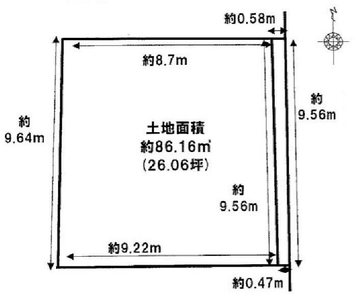 高槻市大手町3号地　売土地 間取り図