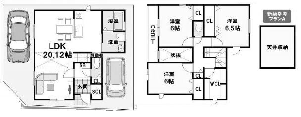 高槻市富田町5丁目　建築条件付売土地 間取り図