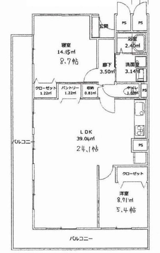 ルネ千里丘2号棟   間取り図