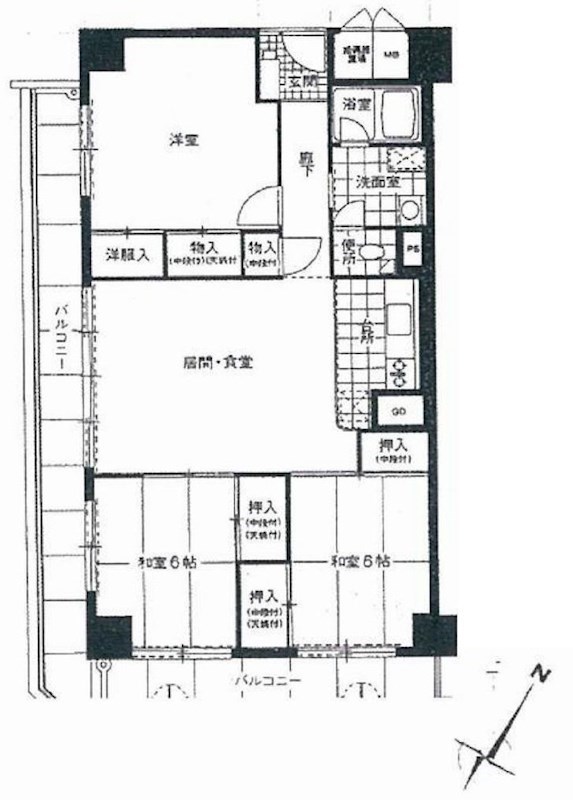 ルネ千里丘2号棟 間取り図