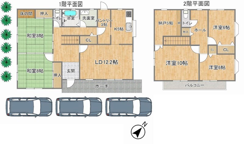 吹田市南正雀2丁目　中古一戸建 間取り図