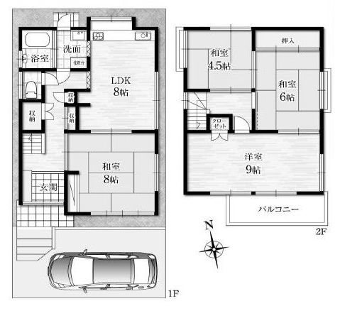 高槻市東城山町　中古一戸建 間取り図