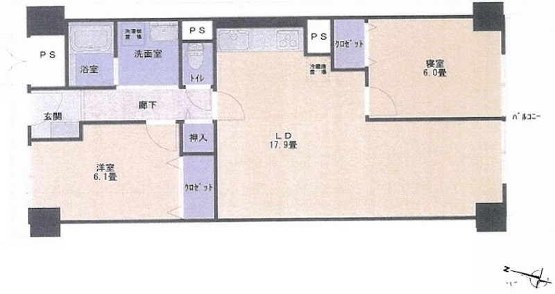 ルネ千里丘2号棟   間取り図