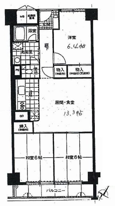 ルネ千里丘2号棟 間取り図