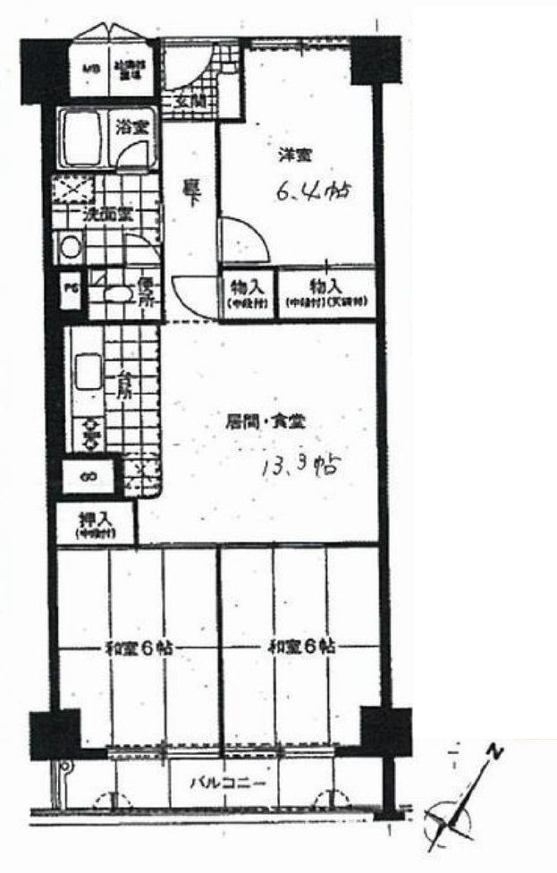 ルネ千里丘2号棟 間取り図