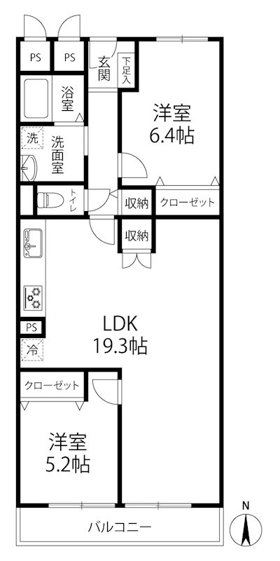 ルネ千里丘2号棟 間取り図