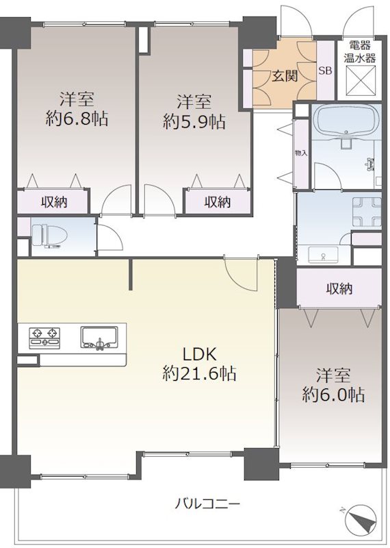 リバティパーク枚方Ｄ棟プログレスタワー 間取り図