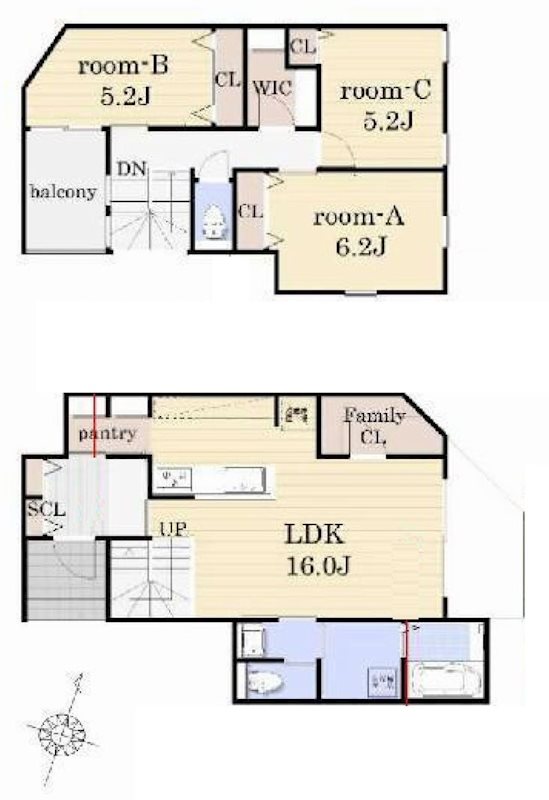 茨木市西河原北町　新築一戸建 間取り図