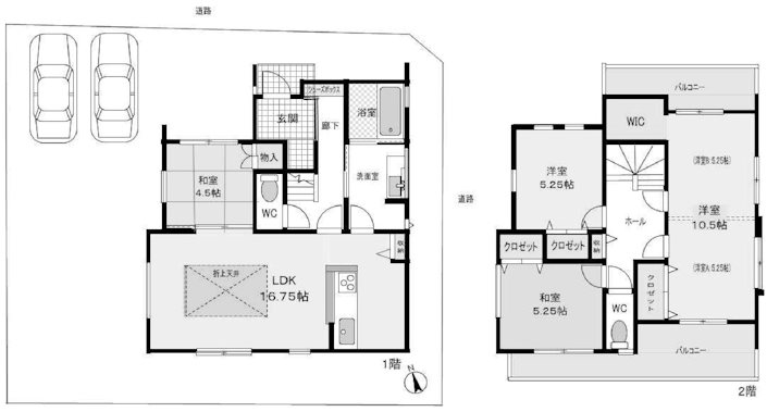 高槻市上牧町1丁目 新築一戸建 間取り図