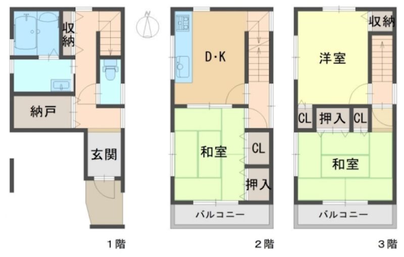 高槻市寿町3丁目　中古一戸建 間取り図
