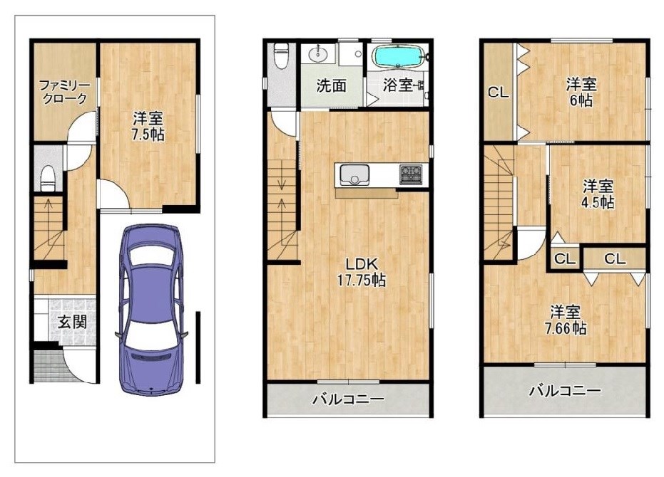 高槻市城南町2丁目　新築一戸建 間取り図