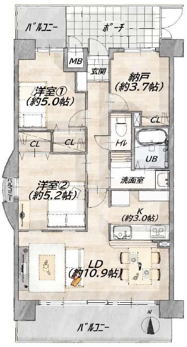 デュアル牧野 間取り図