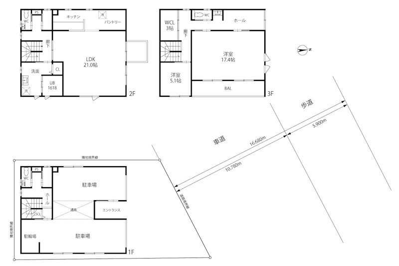 摂津市鳥飼野々1丁目　新築一戸建 間取り図