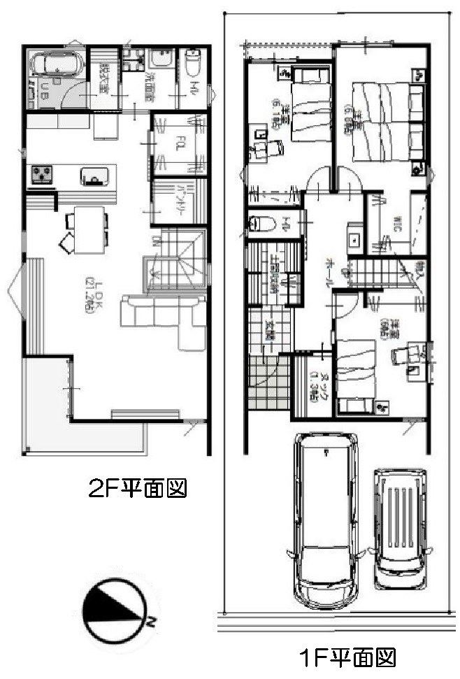 高槻市大塚町3丁目E号地　新築一戸建 間取り図