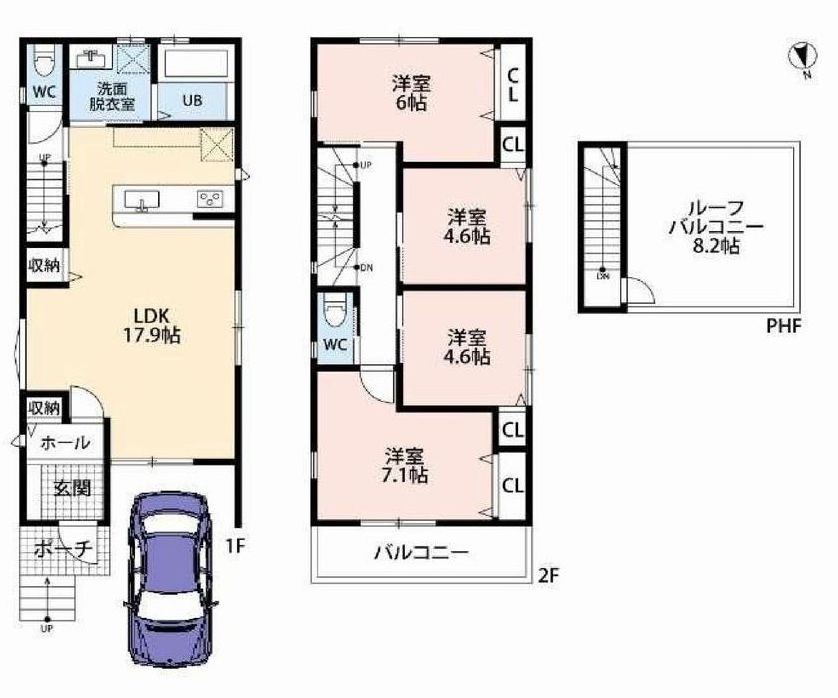 吹田市千里丘中　中古一戸建 間取り図