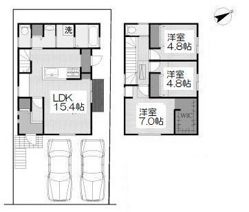 高槻市安岡寺町2丁目　新築一戸建2号地 間取り図