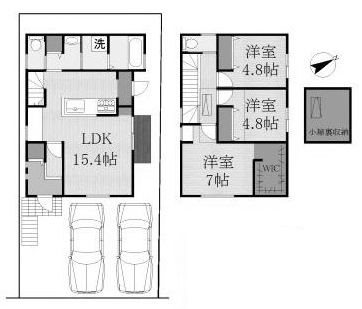 高槻市安岡寺町2丁目　新築一戸建2号地 間取り図