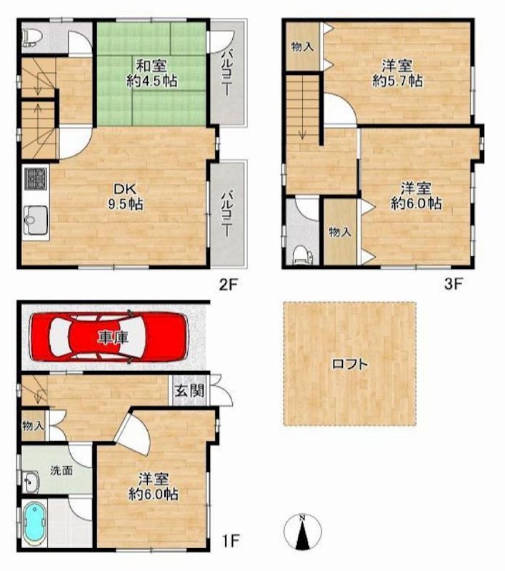 摂津市一津屋1丁目　中古一戸建 間取り図
