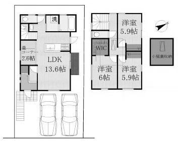 高槻市安岡寺町2丁目　新築一戸建3号地 間取り図