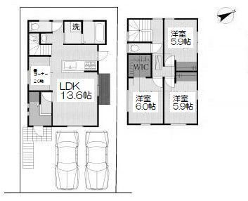 高槻市安岡寺町2丁目　新築一戸建3号地 間取り図