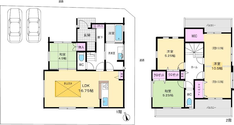上牧町1丁目BloomingGarden限定1邸新規分譲住宅 間取り図