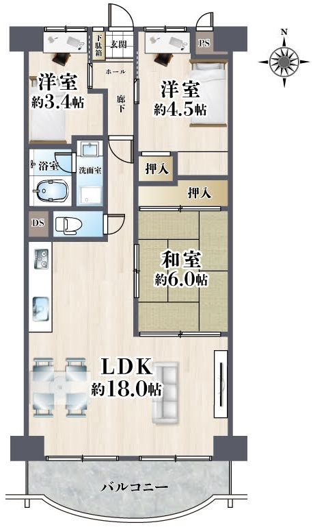 さんくれーる高槻A棟 間取り図