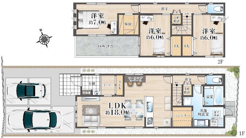 高槻市真上町6丁目　1号地　建築条件付き売土地 間取り図