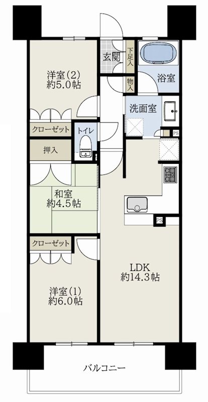 パークナード・レーベン茨木さわらぎ 間取り図