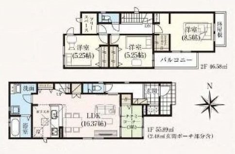 茨木市鮎川4丁目　新築一戸建 12号棟 間取り図