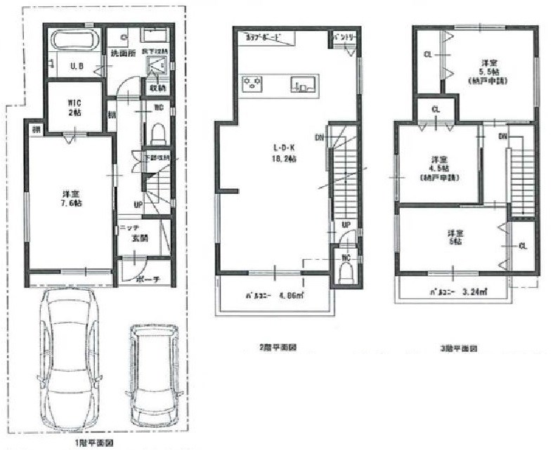 高槻市明野町　新築一戸建 間取り図