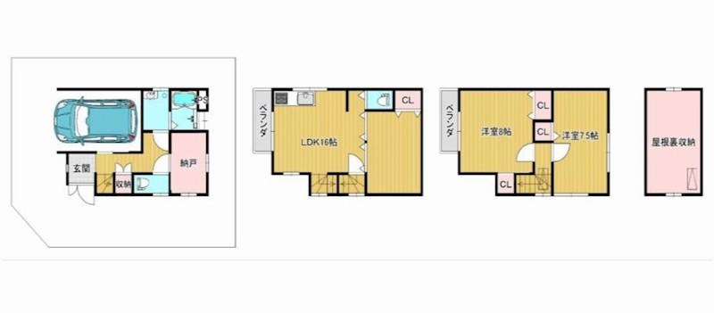 摂津市千里丘東5丁目　中古一戸建 間取り図
