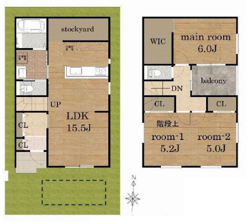 茨木市耳原1丁目　新築一戸建 間取り図