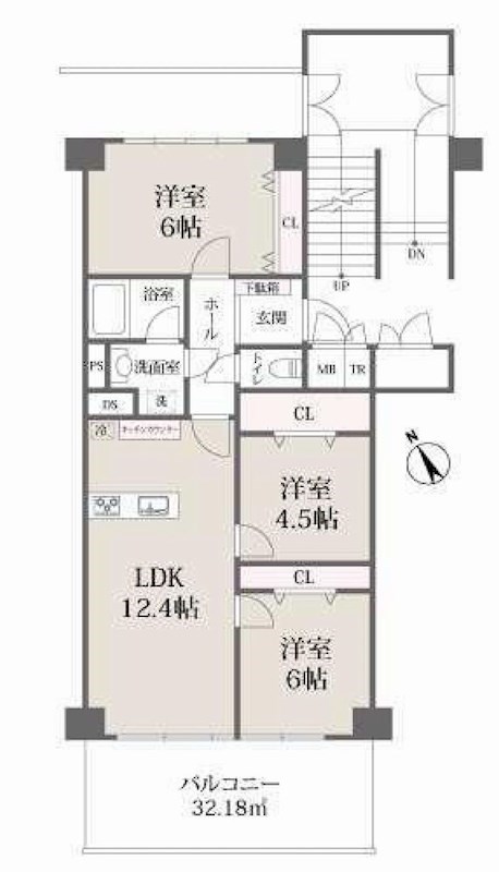 シーアイハイツ南千里A棟 間取り図