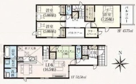 茨木市鮎川4丁目　新築一戸建 14号棟 間取り図