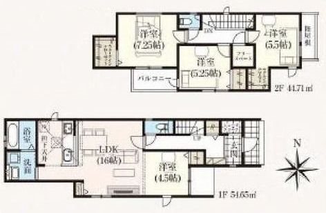茨木市鮎川4丁目　新築一戸建 15号棟 間取り図