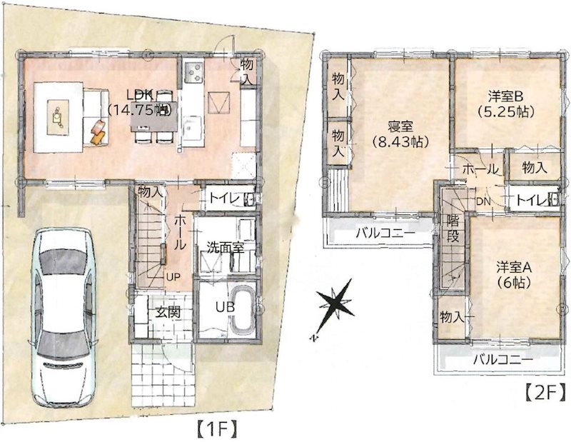 東香里元町限定1邸新築分譲住宅 間取り図
