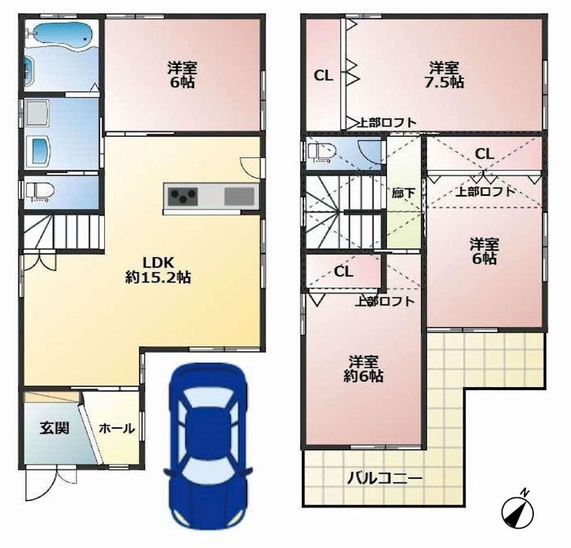吹田市千里丘上 中古一戸建 間取り図